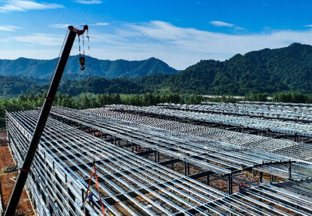 大唐新区联盛智慧物流仓储园吊装作业使用起重滑车